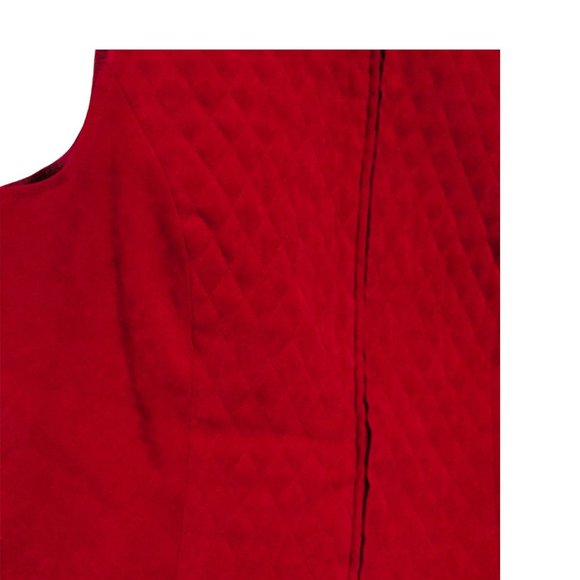 Women's Red Vest Size 16 Quilted M Collection Faux Suede - Picture 5 of 7